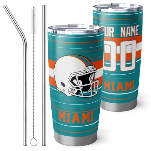 Image of Miami Tumbler 20oz Travel Mug Gifts Custom Name Number
