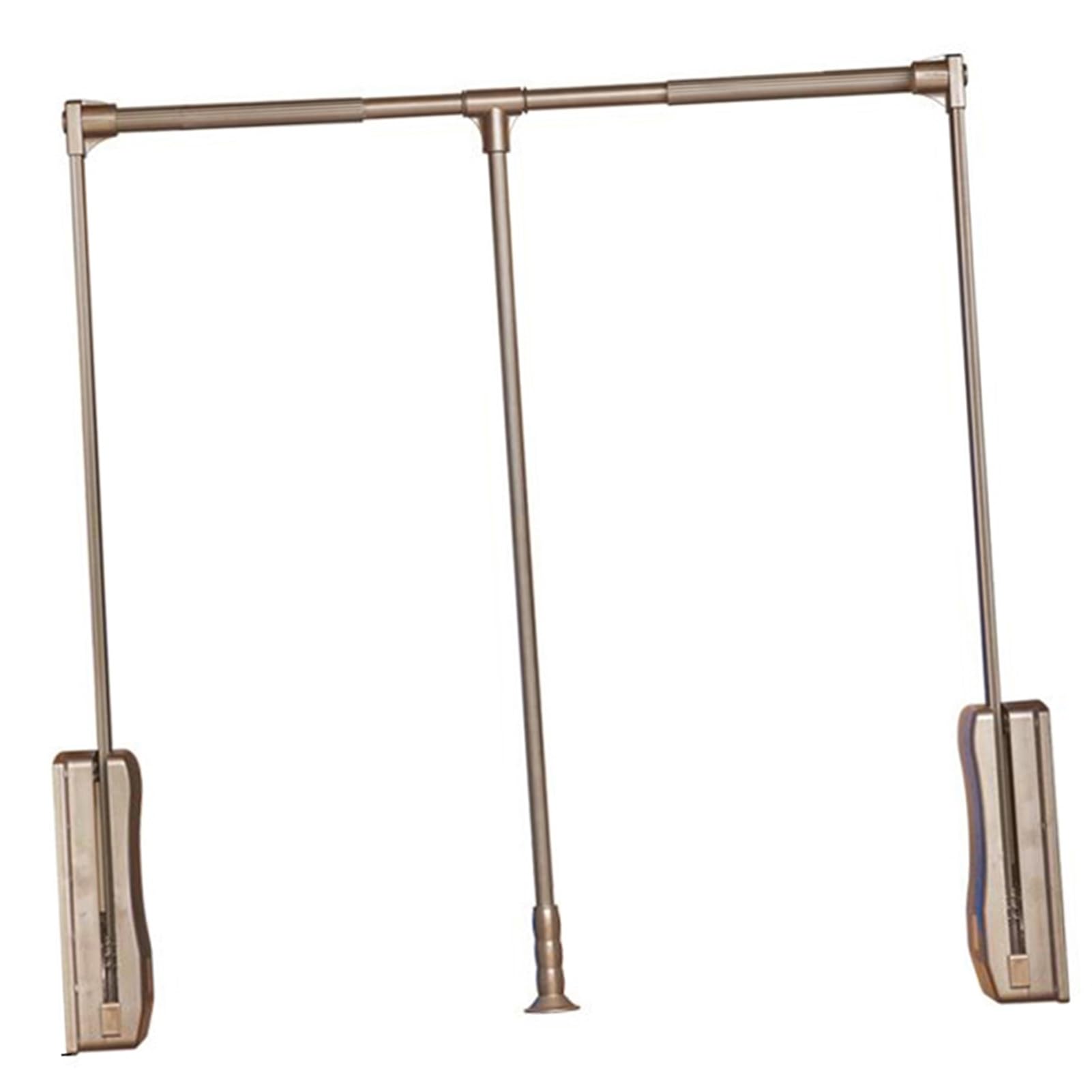 AYCDL Pull Down Closet Rod,Adjustable Clothes Hanger with Aluminium Rod, Hanging Rail Lift Closet Accessories, for Cloakroom Cupboard Wardrobe Closet,Brown