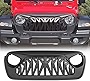 Allinoneparts Front Shark Grille Compatible with 2018 2019 2020 2021 Jeep Wrangler JL JLU Gladiator JT, Matte Black