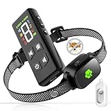 No Shock No Prongs Dog Training Collar, 100% Safe & Humane for Small Medium Dogs, Sound & 2X Strong Vibration(1-9) & Combo Mode (1-9), 2600Ft Remote Range E-Collar with Smart Power Mode（Black）
