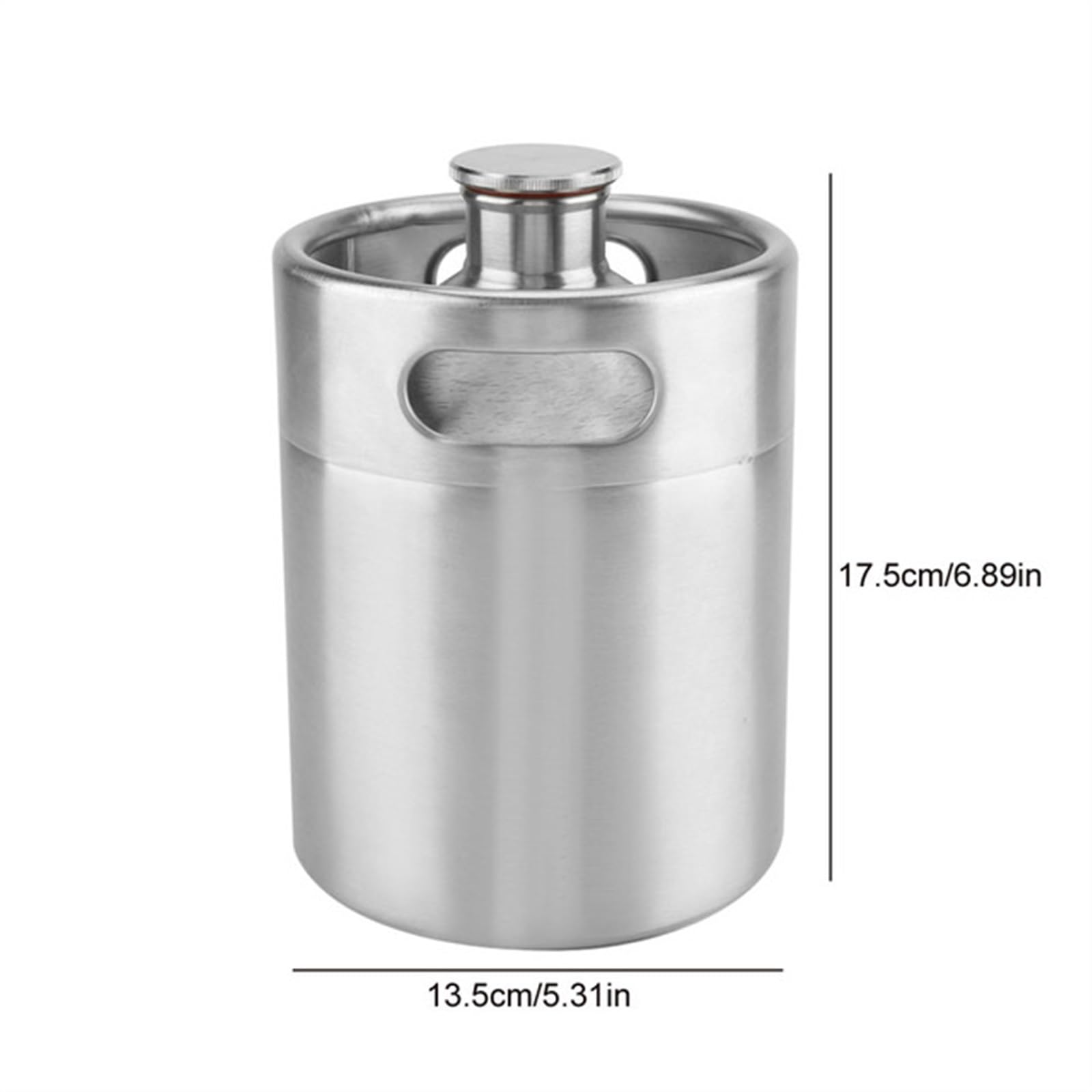 Cerveza elaborada Kit Cerveza Barril de Cerveza de 2 l/4 l/5 l con Asas Dobles para Hacer en el hogar Utensilios para la Cena de Camping(2L)