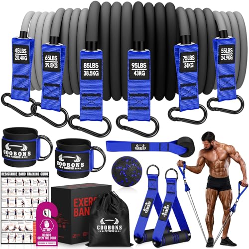 Heavy Resistance Bands for Working Out, 420LBS Exercise Bands with Handles