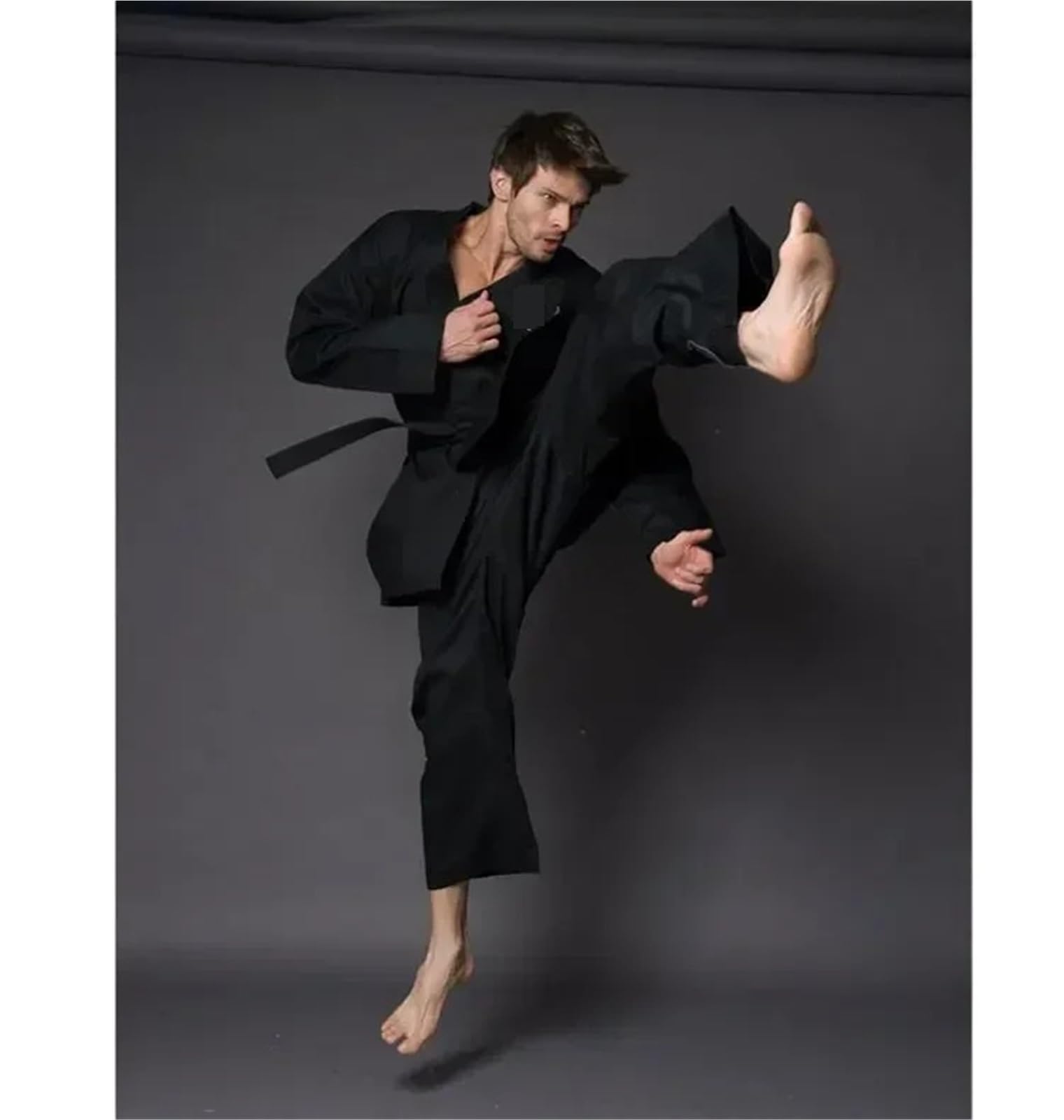SportingGoods Set Uniforme da Taekwondo con Ricamo Nero, Pantaloni e Cappotto, Bellissimi Vestiti, Uniforme da Allenamento for Karate