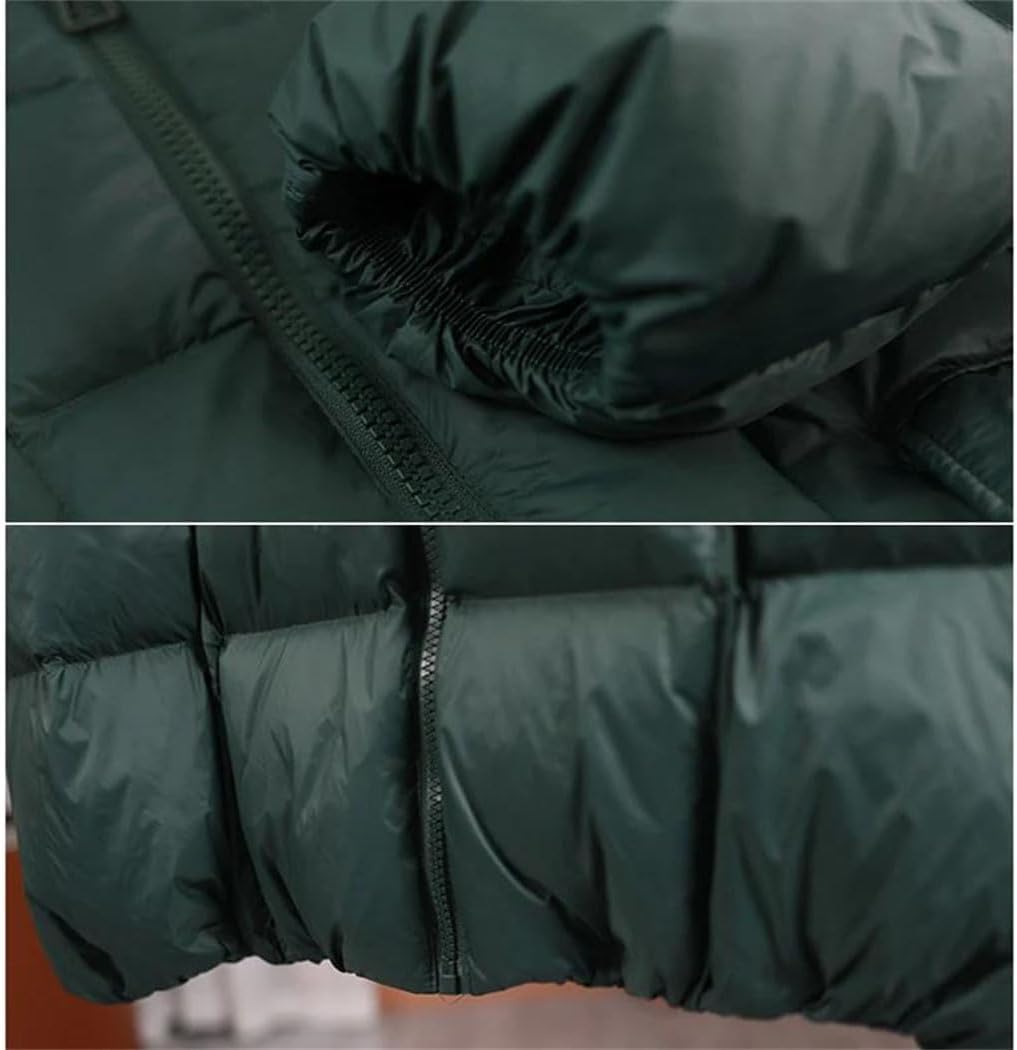 Women’s White Duck Down Jacket Hooded Loose Fit Thick Warm Winter Outwear