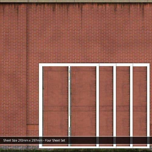 Scale Model Scenery BX001A-OO Modern Red Brick Retaining Wall (Pack of 4 Sheets) For OO Scale Model Railway Layouts & 1:76 Diecast Dioramas
