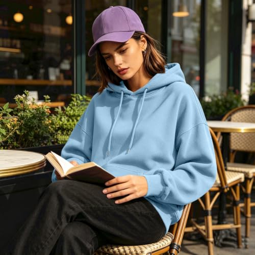 Womens Hooded Sweatshirt Oversized Hoodies Long Sleeve Tops Pullover | Drawstring, Kangaroo Pocket, Drop Shoulder, Vintage, Preppy, Soft Fabric, Vacation, Solid Sweat Shirt, Comfort Hoodie - image 4