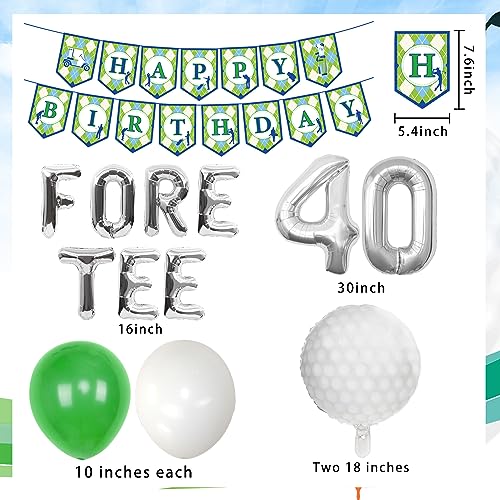 Image of 40th Birthday Decorations for Men Golf Themed Happy 40th Birthday Party Decorations Golf Birthday Banner 40th Golf Sports Birthday Party Decoration