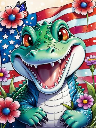 Peinture diamant 5D alligator anti-stress toile complète grand débutant