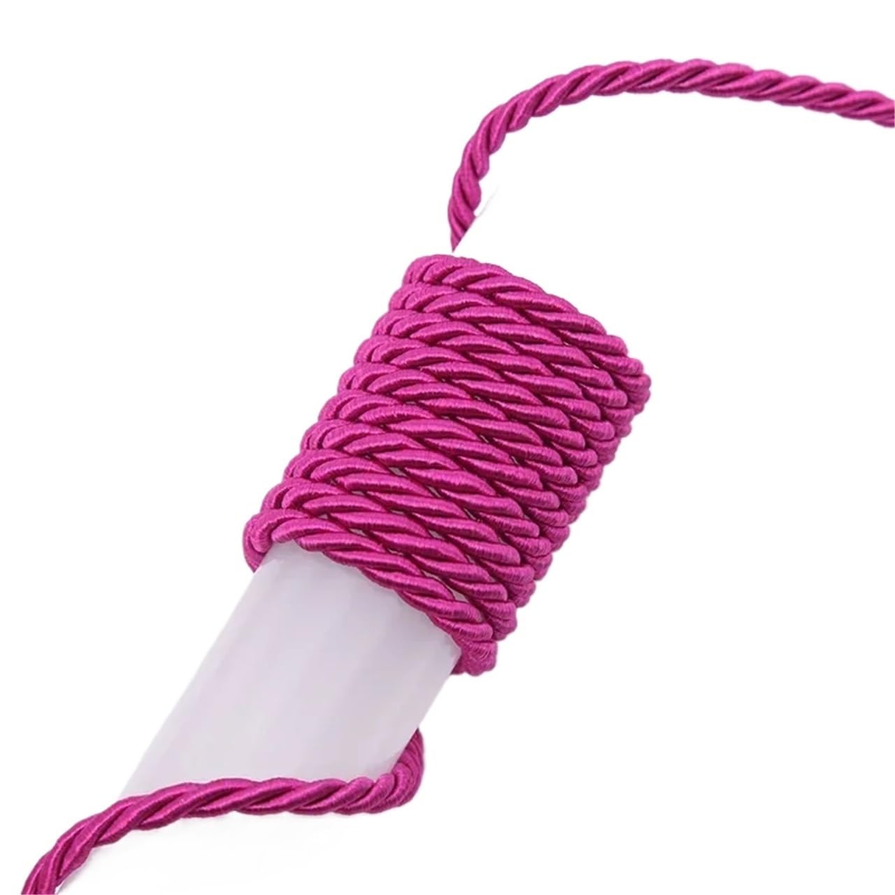 Polyester Rope 5Pcs 5/10M Silk Rope 3-Ply Braided Cord 5mm Twisted Cord Rope for DIY Craft Decor(Rose 5mm,10Meter)
