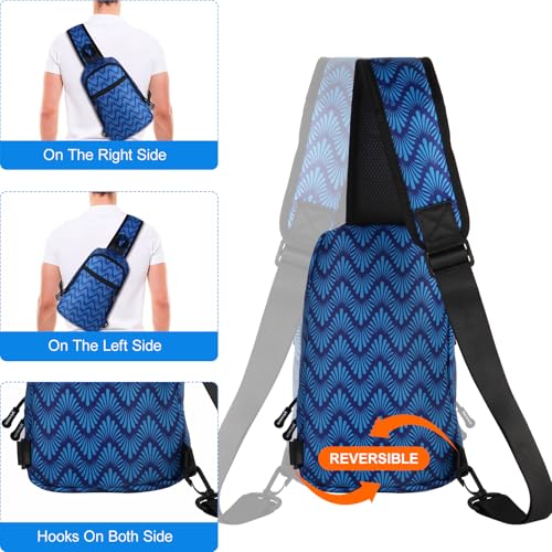 1PC Versatile Crossbody Sling Bag - Convertible Strap for Men & Women, BlueW3