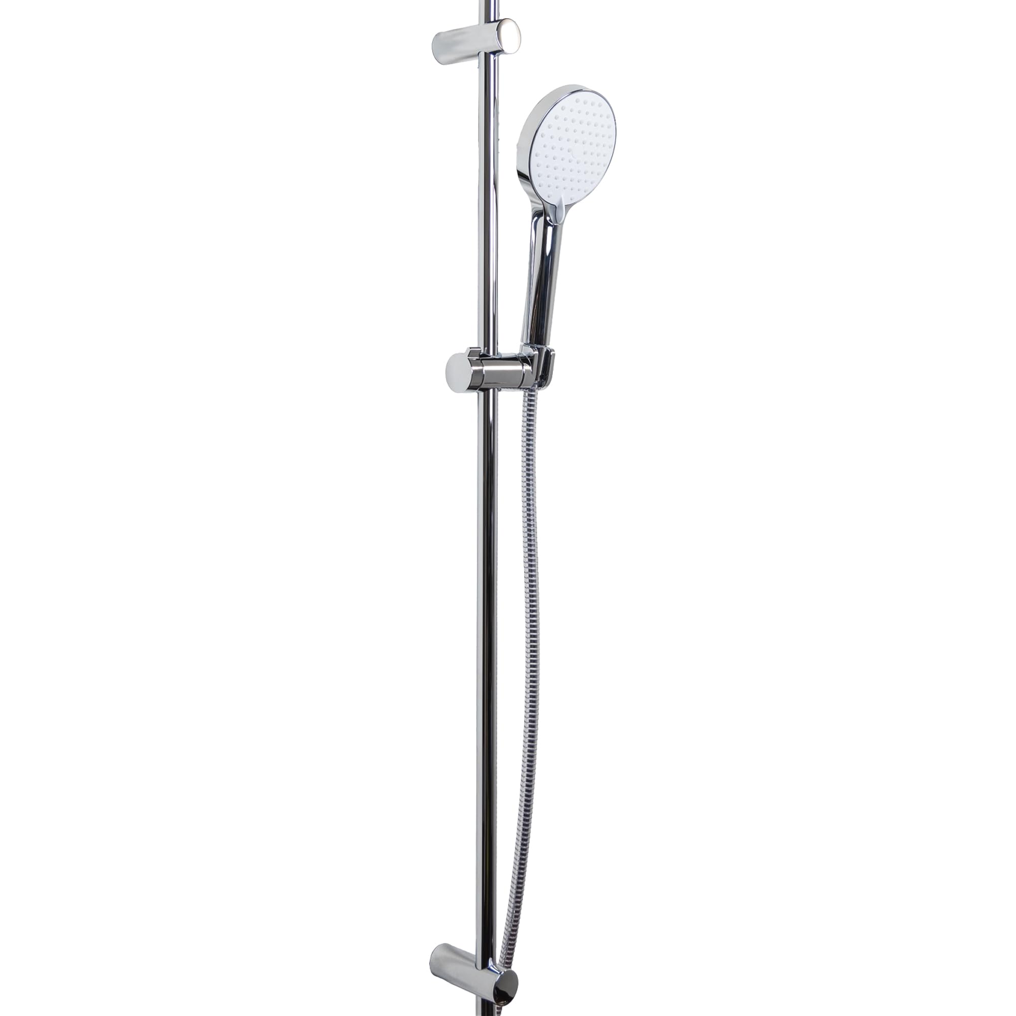 SwissWave - Kit Asta Doccia Reno 700mm con Doccetta 3 Getti e Flessibile 1600mm - Asta Acciaio Inox - Fissaggi Murali Regolabili - Installazione Semplice e Design Moderno - Argento/Cromo