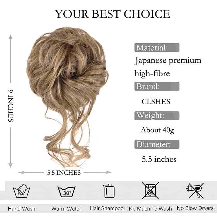 Miniatura 2 de 4 piezas de extensión de cabello con moño despeinado y desordenado, cola de caballo con banda de goma elástica, extensiones de cabello sintético