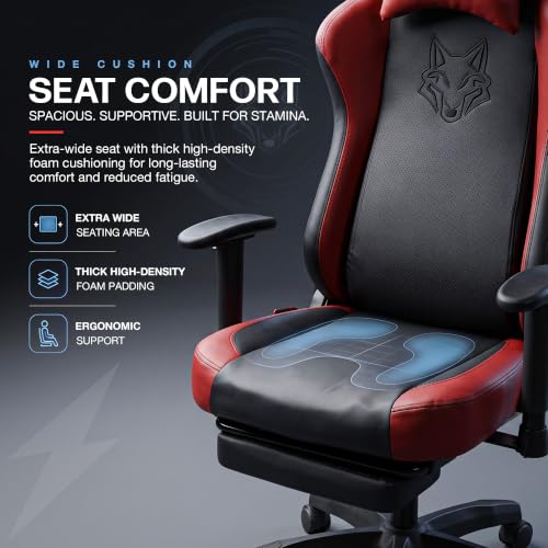 Image of DROGO Alpha-X Ergonomic Gaming Chair with Footrest | Premium PU Leather with 135 Recline | 2D Padded Armrests | Computer Chair for Study |Office Chairs for Work from Home With Neck Support(Black&Red)