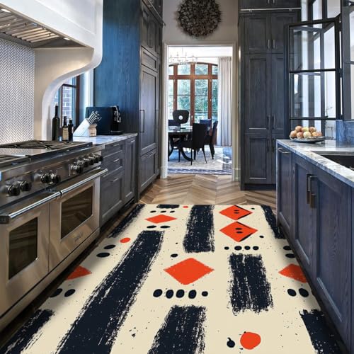 Tapis de salon géométrique orange pour une ambiance chaleureuse - 4