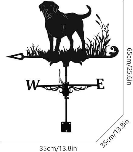 Miniatura 2 de Vaneta de metal para animales 3D, indicador de dirección del viento, accesorios de decoración de techo para jardín, patio, techo (perro)