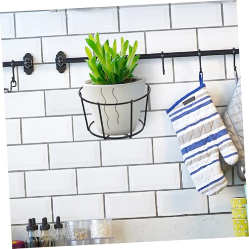 Soporte para macetas colgante hierro balcón estante plantas suculentas pothos negro 8