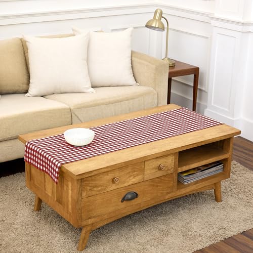 Solino Home Linen Gingham Check Table Runner...