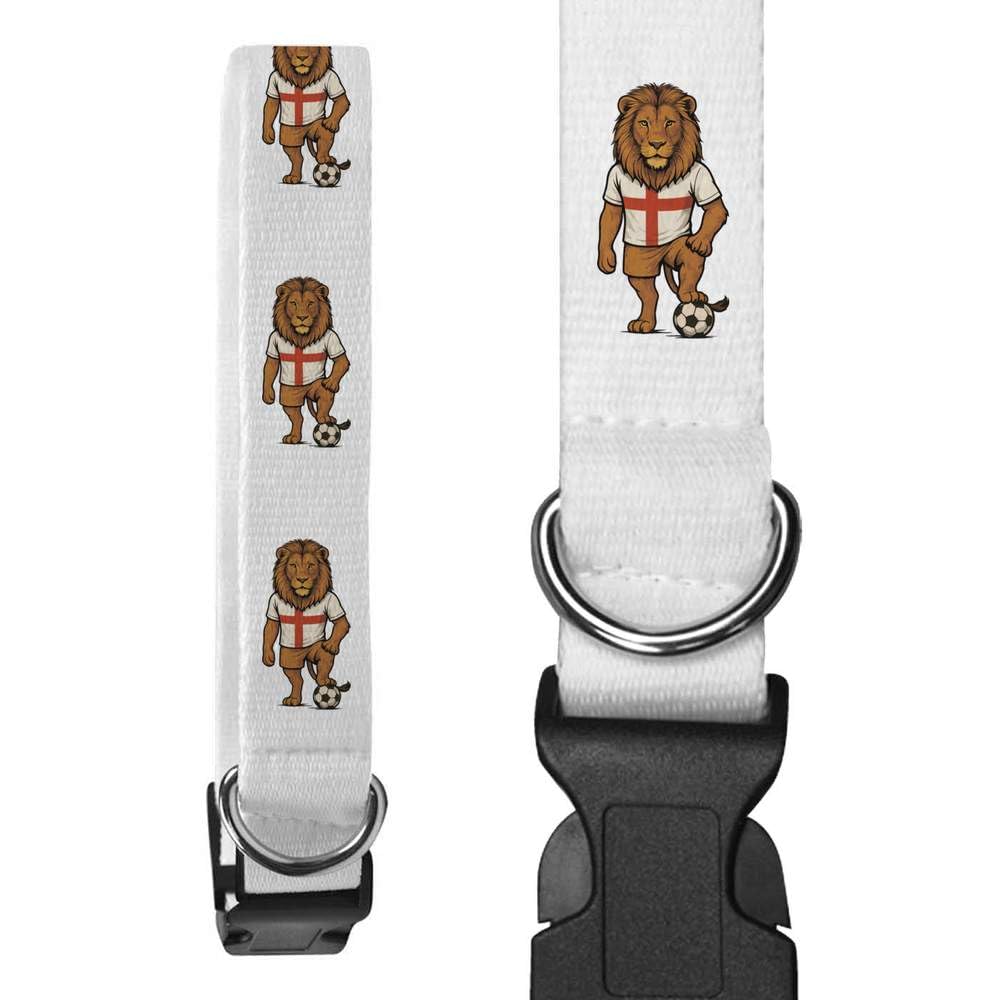 Azeeda 'England Football Lion' Dog Collar - White, L (PR00070430)
