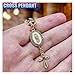 KPFILEH Car Steering Wheel Rosary Charm Accessory, Alloy Cross Car Rear View Mirror Charm, Religious Automotive Interior Hanging Decoration Pendant for Women, Men(Heart)