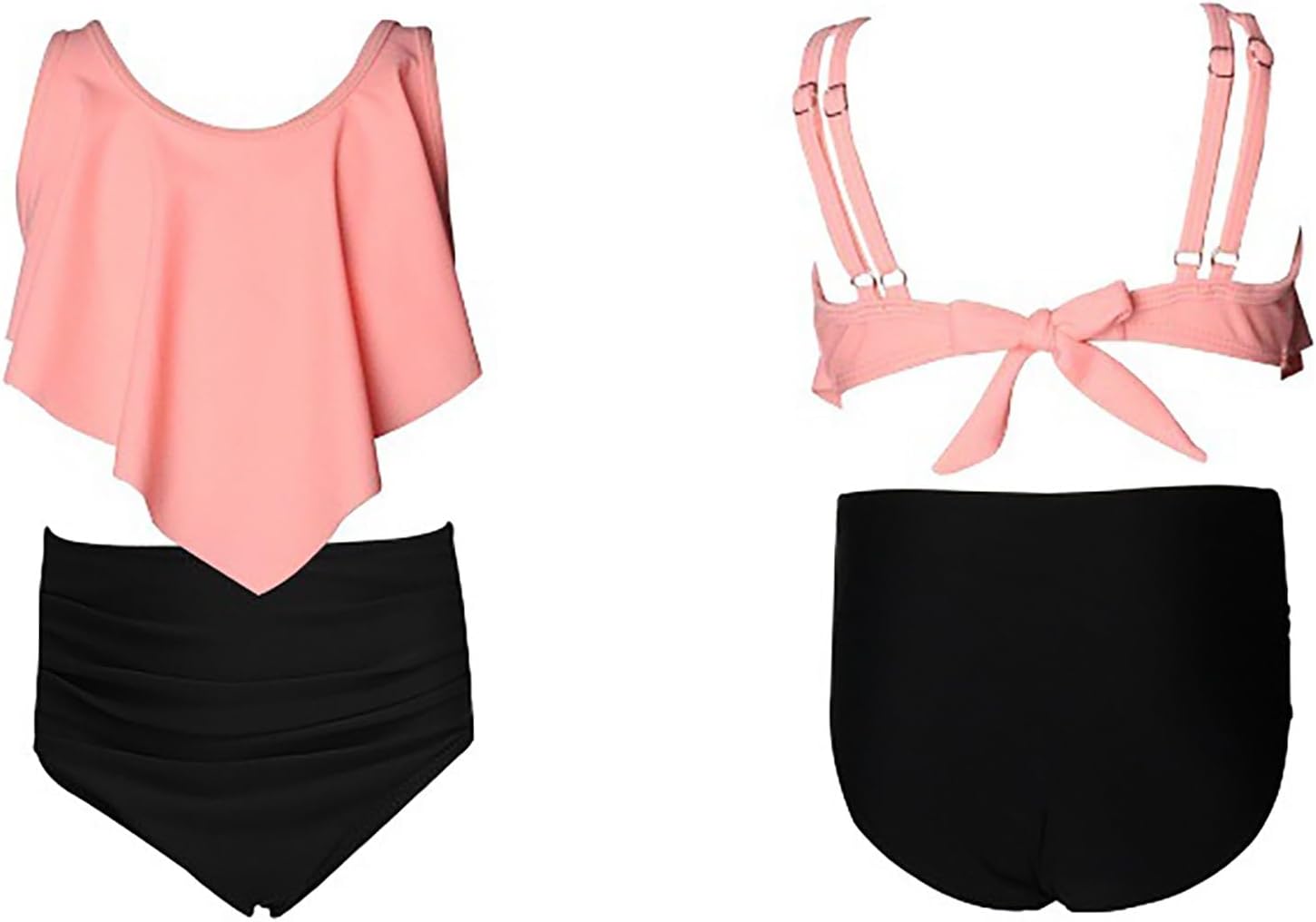 Kids Girls Two Piece Swimsuit Beach Bikini Set Summer Swim Bathing Suits Adjustable Cute Top Shorts Sports Swimwear