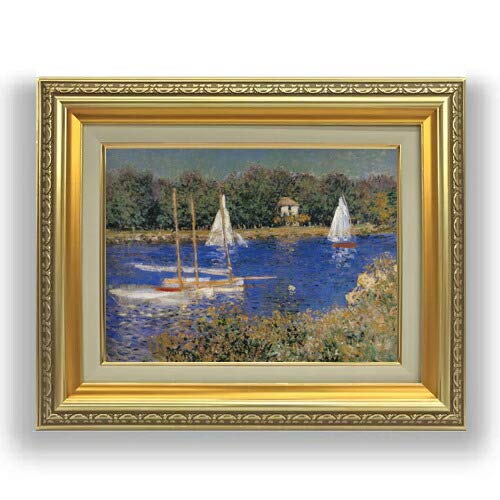 ★クロード・モネ『アルジャントゥイユの停泊地』絵画 ・額縁付き♪ ☆クロード・モネ『アルジャントゥイユの停泊地』絵画 ・額縁付き♪