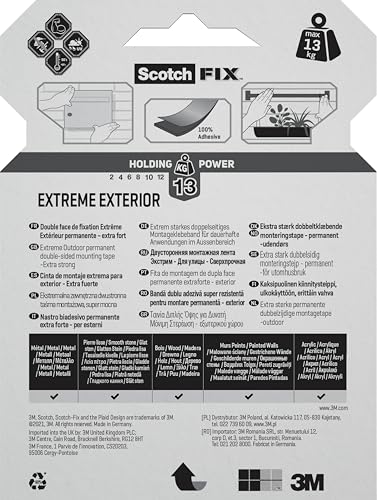Scotch-FIX Extreme Doppelseitiges Außen-Montageband – 1 Rolle (19mm x 5m) – Ansicht 4