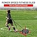 ECOTRIC Fitness Sled with Padded Harness for Athletic Exercise and Speed Improvement - Fits 1-2