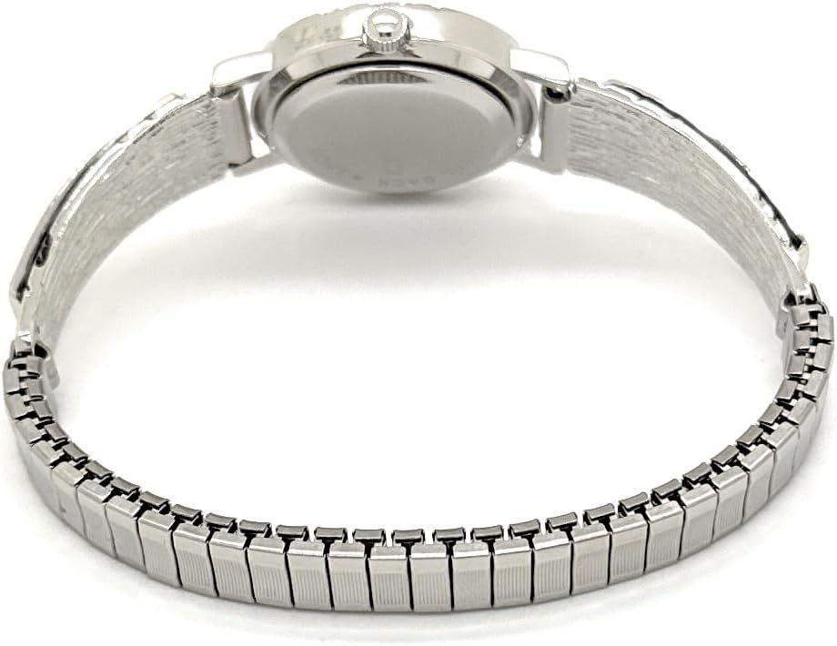 Ladies Stones Stretch Elastic Band Fashion Watch Pearl Dial