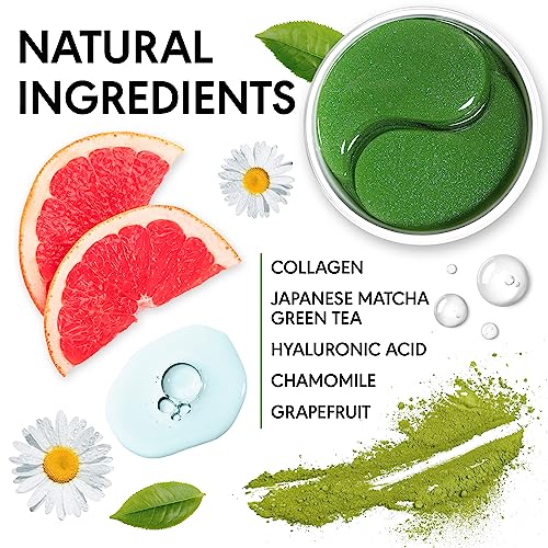 Kinpur Organic Cosmetics Green Tea Under Eye Patches For Wrinkles And Eye Bags - Eye Masks For Dark Circles And Puffiness With Collagen, Hyaluronic Acid - Under Eye Mask For All Skin Types, 30 Pairs #TOP1