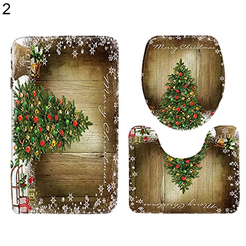 Toilettensitzbezug mit Weihnachtsmann-Motiv, umweltfreundlich, hautfreundlich, waschbar, waschbar, für das Badezimmer, 3 Stück – Bild 3