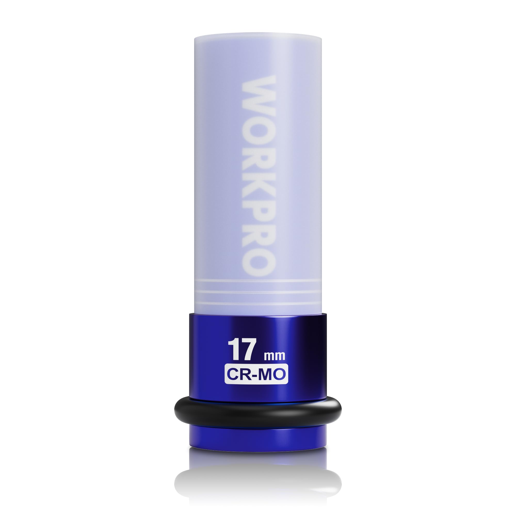 Workpro Blue 1/2" Drive 17 Mm Impact Socket, Cr-Mo Steel Protective Wheel Nut Sockets, Non-Marring Lug Nut Wheel Sockets For Car Repair