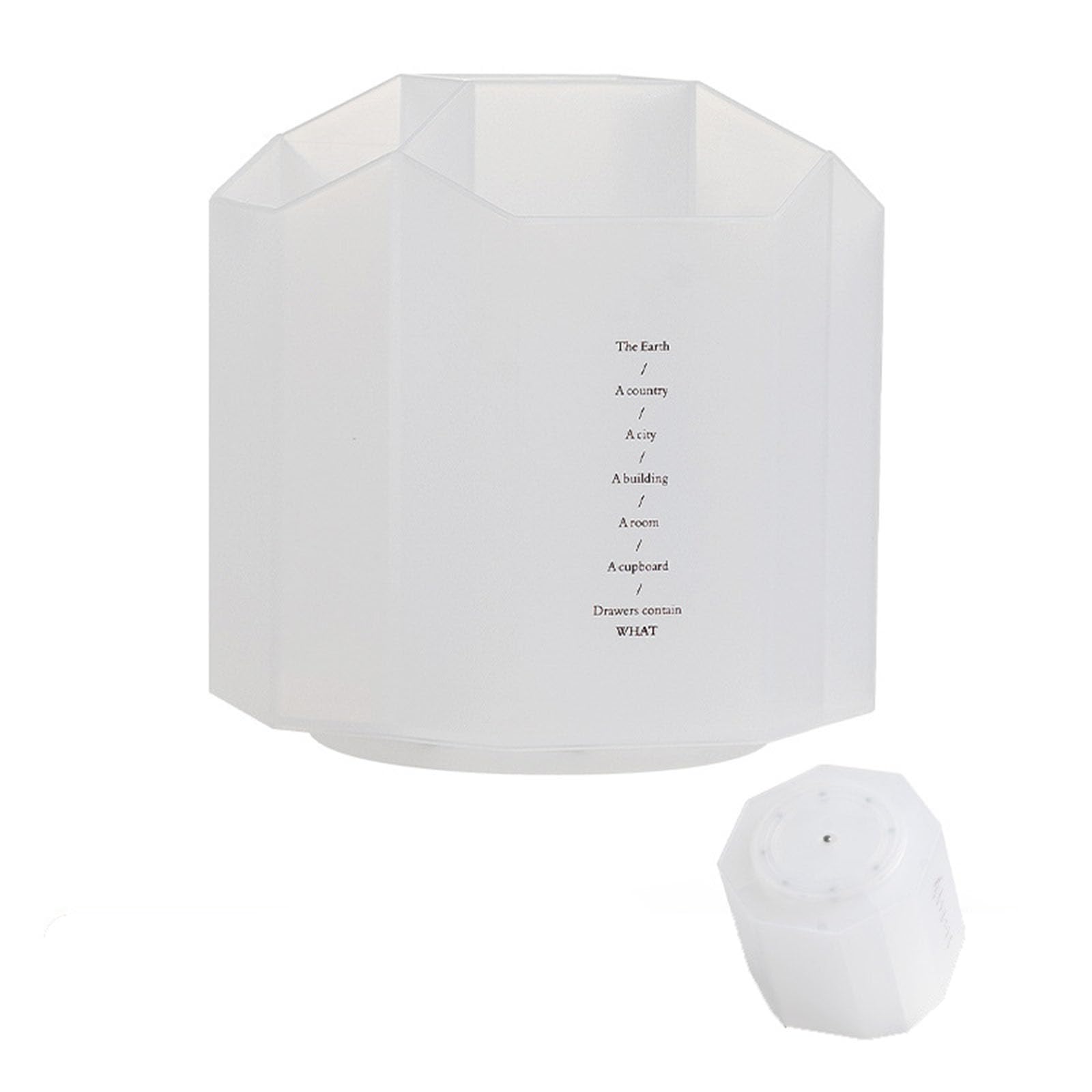 Pencil Holder Desk Organizer 360-Degree Rotating Pen Cup Multi-Functional Pen Holder, 5 Compartments Desktop Stationary Organizer, Home Office Art Supply Storage Box Caddy for Pen, Pencil, Transparent