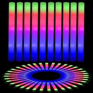 Anosuwa 20 stuks lichte schuimrubberen sticks, led-lichtstift, drie verlichtingsmodi, multi-mode kleur led-strobostick…