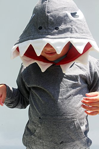 Doodle Pants Boys' Shark With Fin Hoodie 3T Gray #TOP3