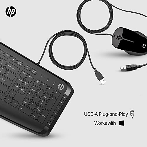 Hp Pavilion Wired Keyboard And Mouse 200 (Black) - Usb-A Plug-And-Play - Full-Sized Keyboard With Numeric Keypad, Enhanced F1-F12 Keys, & 12 Hotkeys - 1600 Dpi Mouse - Windows Compatible (9Df28Aa#Abl) #TOP1