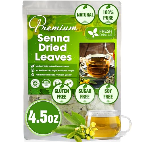 Image of FreshDrinkUS, Permium 4.5oz Senna Leaves, 100% Natural & Pure from Senna Leaves, Senna Leaf Tea, Senna Loose Leaf Herbal Tea, No Additives, No Caffeine, Vegan