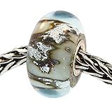 Authentic Trollbeads Glass 62009 Silver Mountain