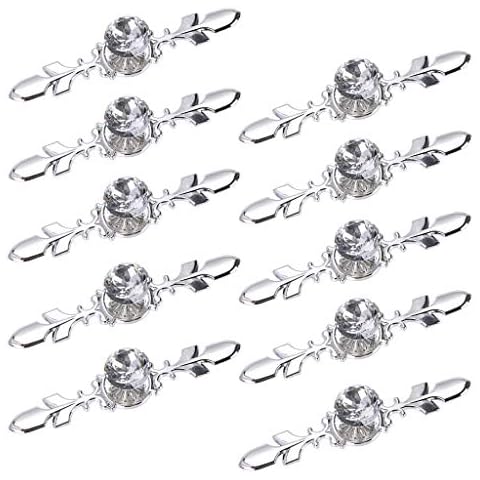 Sumnacon 10 Pieces Leaf Shape Door Knobs for Drawer Cabinet Furniture Decoration (Silver, 12cm) Cover