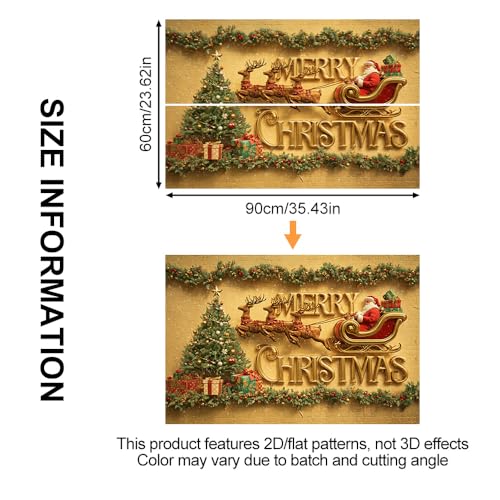Image of Merry Christmas Sleigh Backsplash Peel and Stick, 35.4x23.6 in