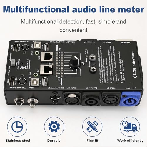 Comprobador de línea XLR CT-20 para solucionar cortes de señal de audio 5