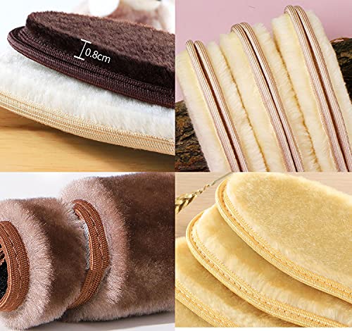 4 Pack Thick Synthetic Wool Insoles for Men Boots Winter Warm Shoe Insoles for Women Sneakers Slippers Bamboo Carbon Liners Faux Shearling Inserts for Shoes, Womens 10/ Mens 9 M US2