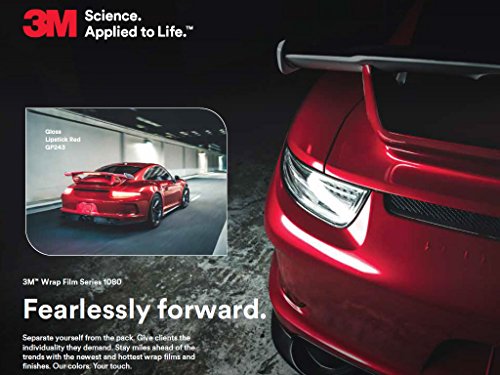 3M 1080-Vcw17074 Vinyl Car Wrap Film Sheet Roll With Air Release Technology - 5Ft X 1Ft With Application Card, Satin Neon Fluorescent Orange #TOP4