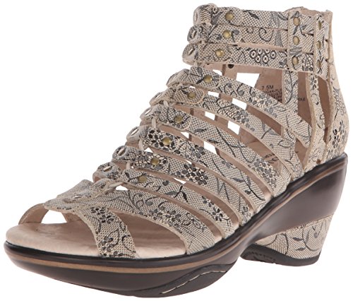 Jambu Women's Sugar Floral Wedge Sandal, Beige Floral, 9 M US