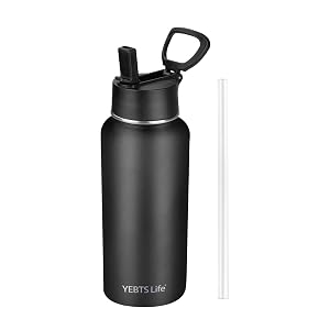 Insulated Water Bottle With Straw 32 oz Vacuum Insulated Stainless Steel Sports Water Flask Keeps Cold and Hot