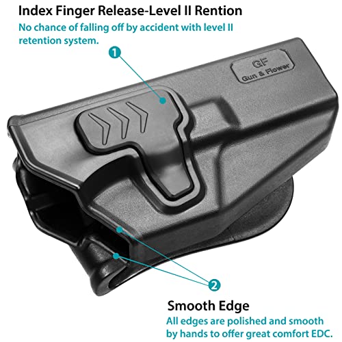 Compatible With Glock 17/19/23/31/32(Gen1-5), G22 (Gen 1-4), G19X/45,Level Ii Retention With Index Finger Release,Paddle&Molle #TOP3