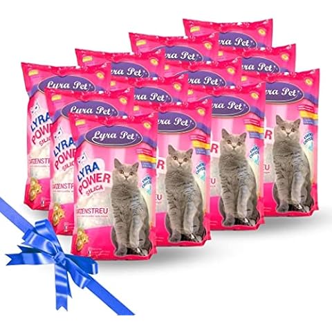 Lyra Pet® | 12 x 5 L = 60 L Lyra Power Silica Silikat Katzenstreu + Geschenk | 100% Kieselgel | Keine Klumpenbildung | Neutralisiert den Geruch | Staubfrei & Unparfümiert Cover