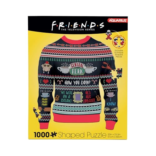 AQUARIUS - Friends TV Series Ugly Christmas Sweater Shaped 1000 Piece Jigsaw Puzzles