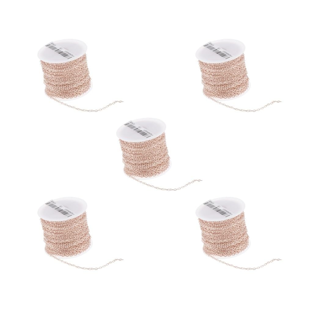 Rallonge fabrication bijoux or rose : lot de 5 extensions de chaîne pour loisirs créatifs