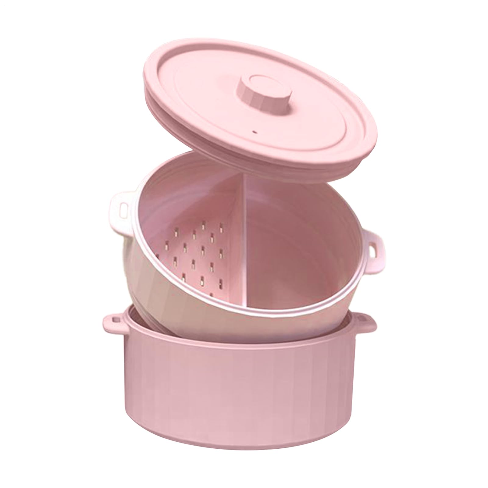 Cuiseur vapeur silicone double couche pour micro-ondes et air fryers