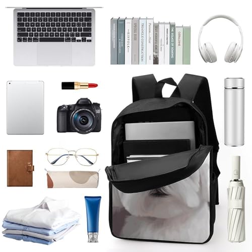 Lovely Maltese Dog Bookbag - Ultra Lightweight Portable Backpack Work Travel Backpack for Men Women Fits 16 Inch Notebook3